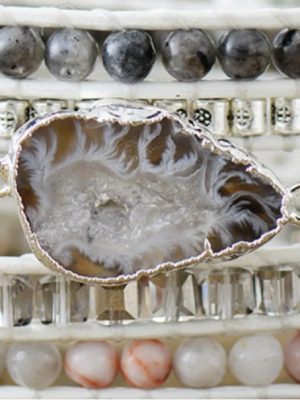 💜Hello Gorgeous! Natural Stone Layered Bracelet- White